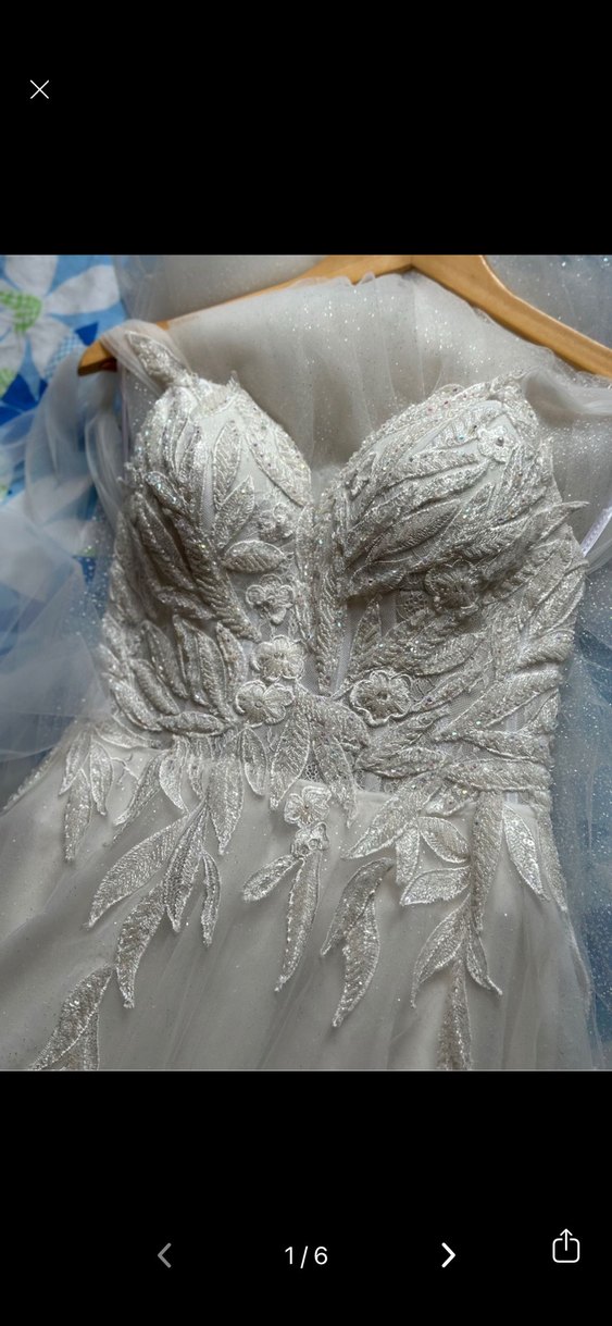 Beyaz Modern Klasik A Kesim Gelinlik - Görsel 3