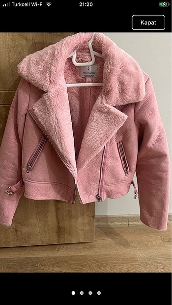 xs Beden pembe Renk STRADİVARİUS PEMBE BİKER CEKET