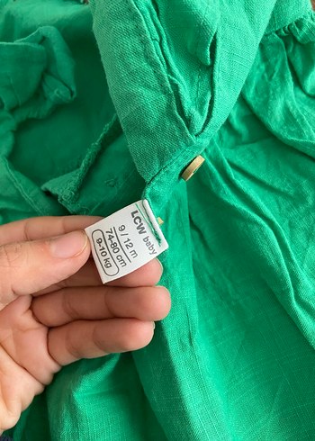 LC Waikiki Kolsuz Turkuaz Keten Kız Çocuk Elbise