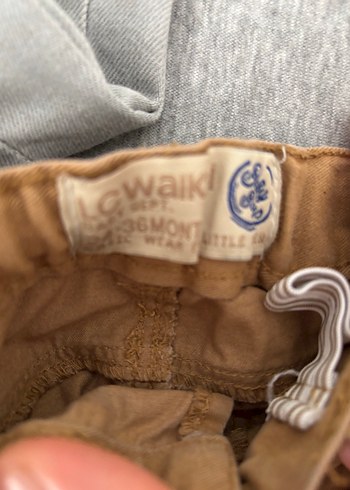 24-36 Ay Beden haki Renk Erkek Çocuk Kemerli Denim Pantolon Şort