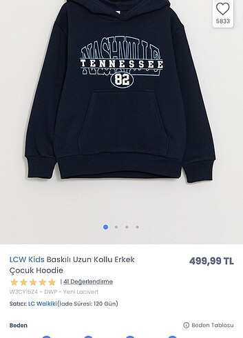 LCW Erkek Çocuk Kapüşonlu Hoodie 5 6 y