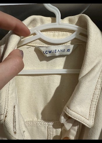 Kadın Kısa Kollu Beyaz kot elbise - Görsel 3