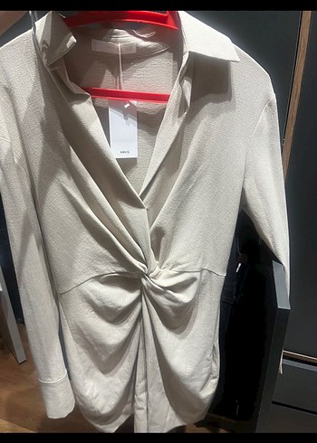 H&M Bej Keten Drapeli Kadın Şal