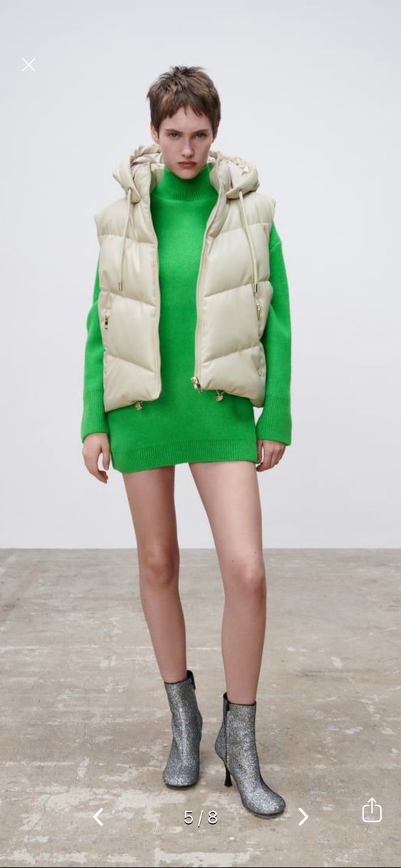 Zara Bej Kapüşonlu Kadın Şişme Yelek - Görsel 3