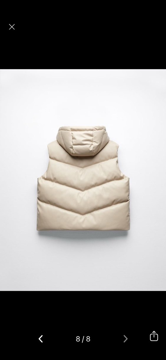 Zara Bej Kapüşonlu Kadın Şişme Yelek - Görsel 2