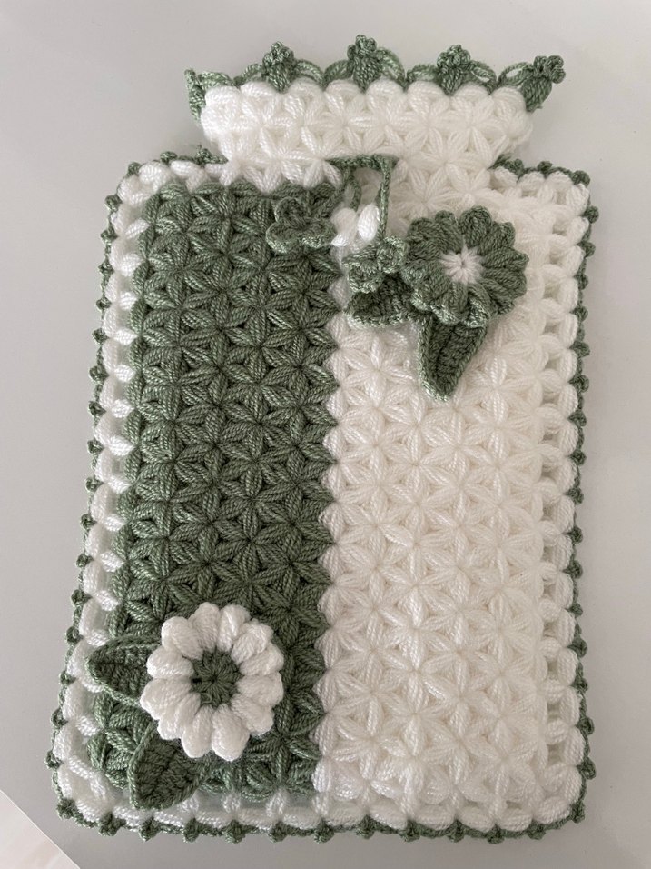 Yeşil Beyaz Örgü Banyo Süngeri lif - Görsel 4