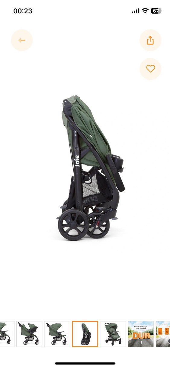Yeşil Joie Bebek Arabası - Görsel 2