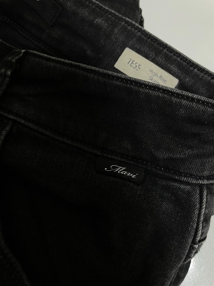 Siyah Kadın Kot Pantolon Siyah Fitilli - Görsel 3