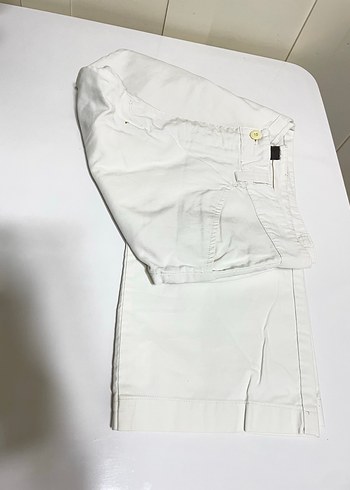 Beyaz Kemerli Kadın Kumaş Pantolon - Görsel 4