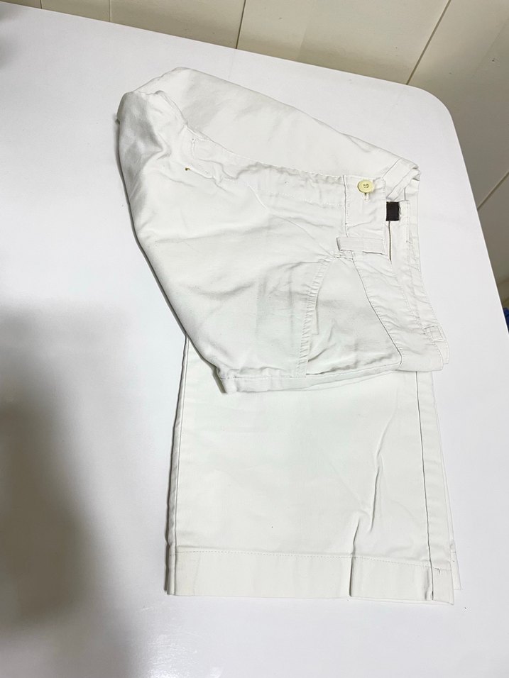 Beyaz Kemerli Kadın Kumaş Pantolon - Görsel 4