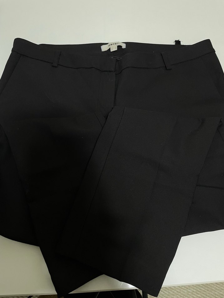 Kadın Siyah Midi Kumaş Pantolon - Görsel 4