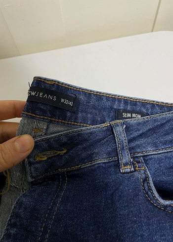 Lacivert Midi Kadın Kot Pantolon - Görsel 3