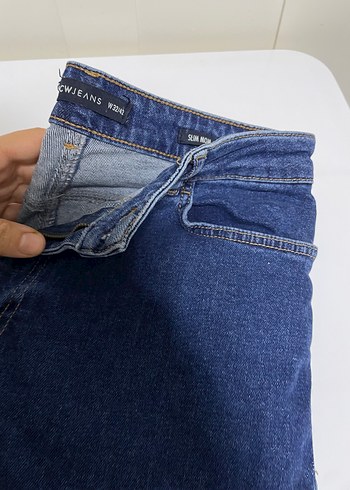 Lacivert Midi Kadın Kot Pantolon - Görsel 5