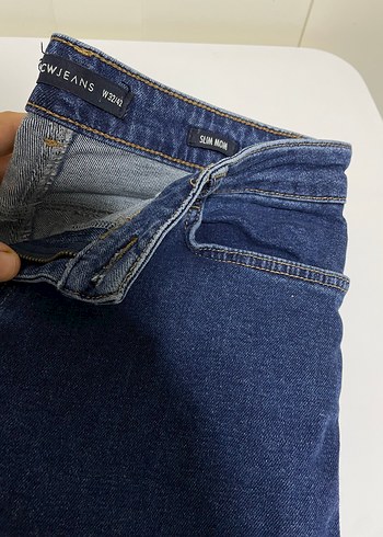 Lacivert Midi Kadın Kot Pantolon - Görsel 4