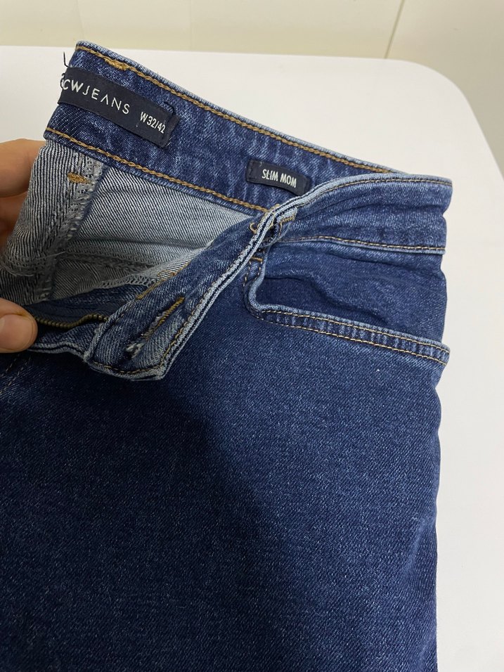 Lacivert Midi Kadın Kot Pantolon - Görsel 4