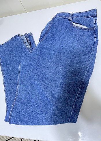 Kadın Mavi Parlak Denim Midi Jean - Görsel 2