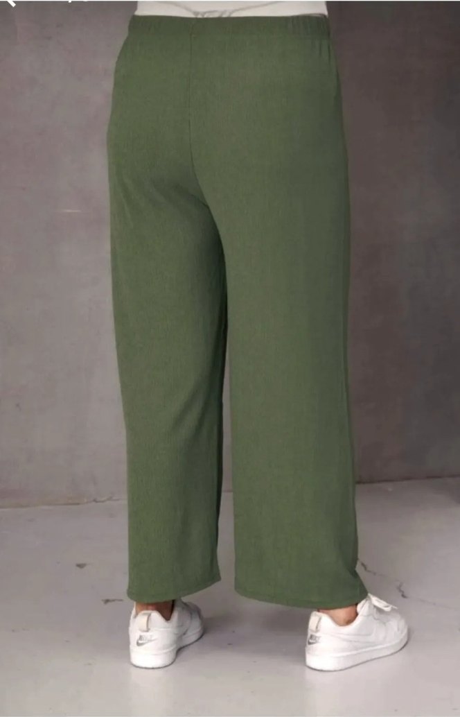 Kadın haki bürümcük  Pantolon - Görsel 2