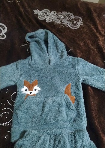 kapüşonlu peluş çocuk takimi - Görsel 2