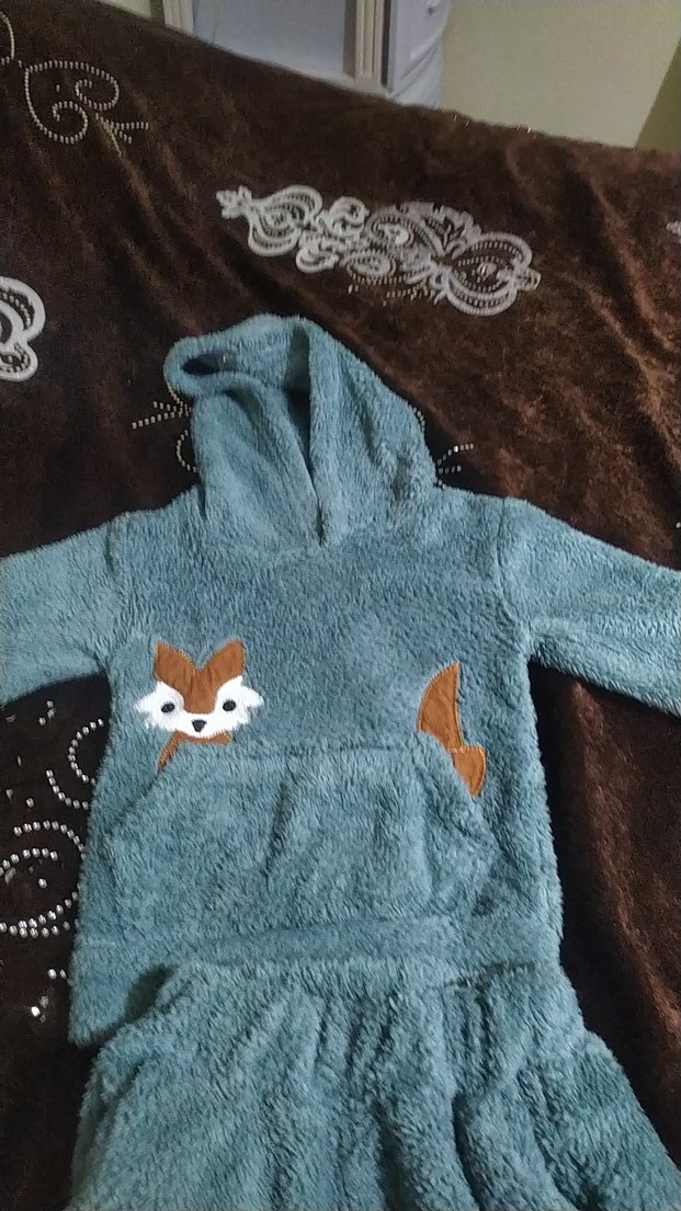 kapüşonlu peluş çocuk takimi - Görsel 2