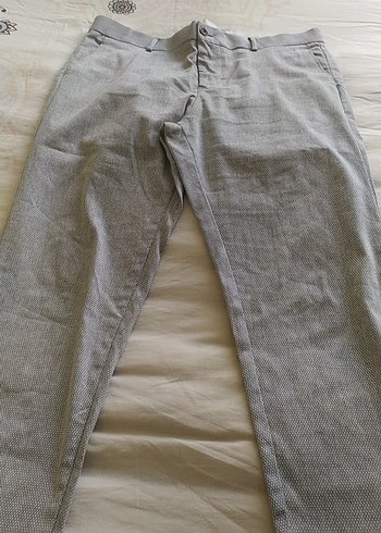 Gri Regular Fit Keten Erkek Pantolon - Görsel 2