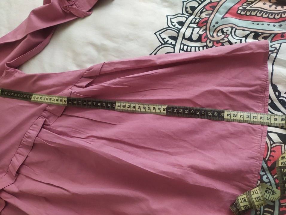 Düğmeli Mor Kadın Keten Tunik - Görsel 5