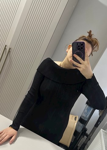 Trendyol siyah likralı sıfır triko elbise - Görsel 2