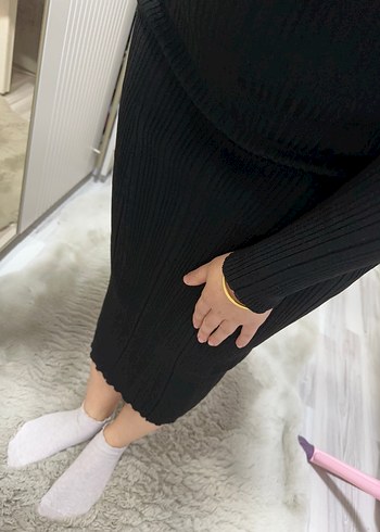 Trendyol siyah likralı sıfır triko elbise - Görsel 5