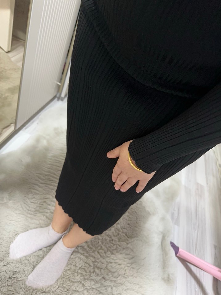 Trendyol siyah likralı sıfır triko elbise - Görsel 5