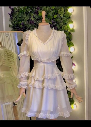 Askılı Mini Bohem Gelinlik - Görsel 3