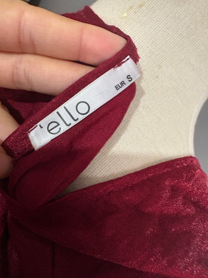 Bordo Parlak Kadın Bohem Uzun Kollu Uzun Elbise - Görsel 5