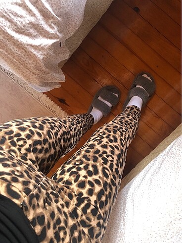 s Beden Mango kadın leopar kumaş pantolon