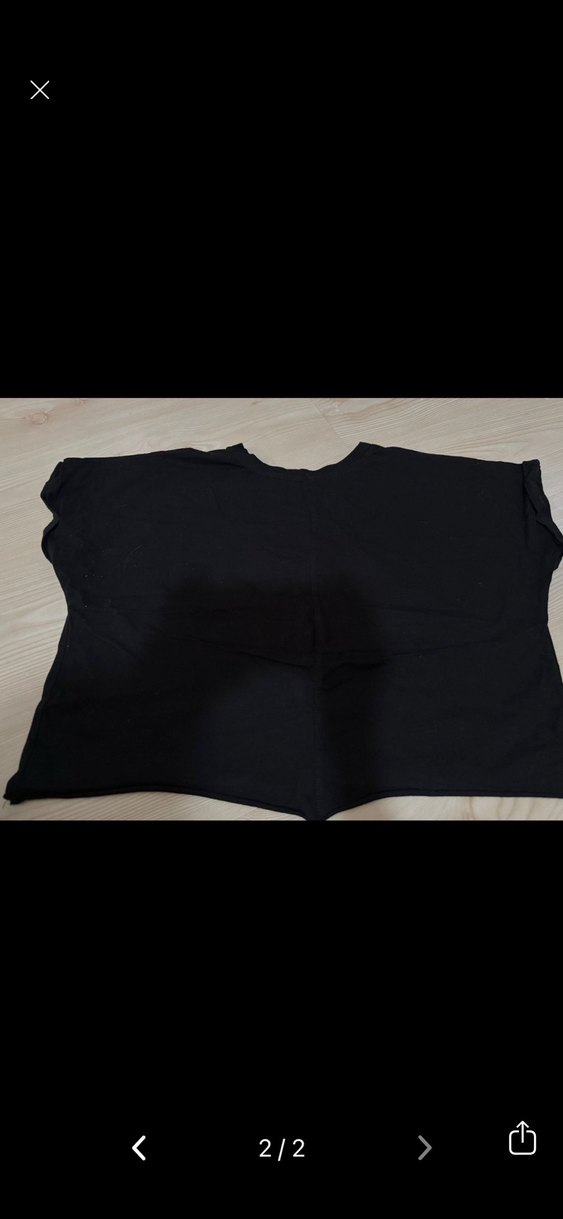 Siyah Kadın Kısa Kollu Tişört - Görsel 2