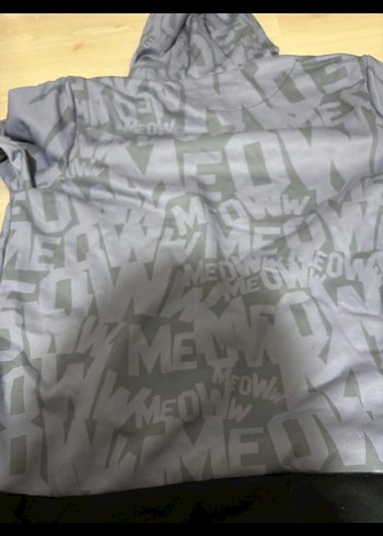 Gri Kapüşonlu Uzun Kollu Baskılı Sweatshirt - Görsel 6