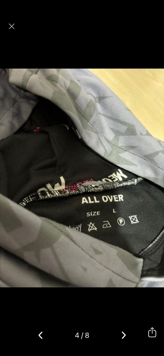 Gri Kapüşonlu Uzun Kollu Baskılı Sweatshirt - Görsel 4