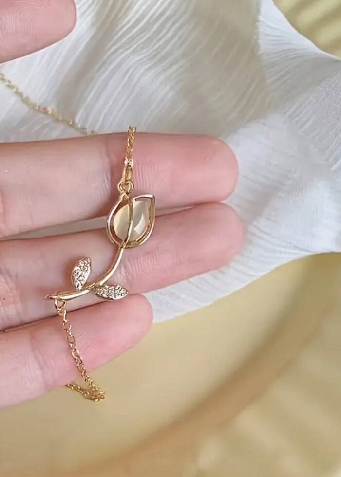 Lale gold kolye - Görsel 3