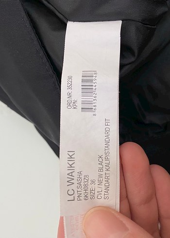 Unisex Siyah Kayak Pantolonu, Belden Kemerli, Rahat Kesim - Görsel 9