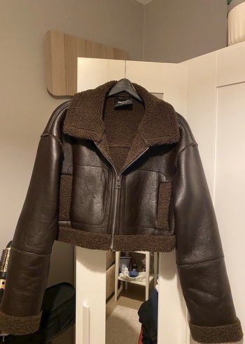 m Beden Pull&Bear Kürklü Deri Ceket