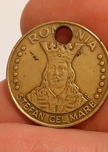 90lar basım Romanya 20 lei madeni para kolye ucu - Görsel 3