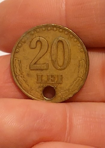 90lar basım Romanya 20 lei madeni para kolye ucu - Görsel 4