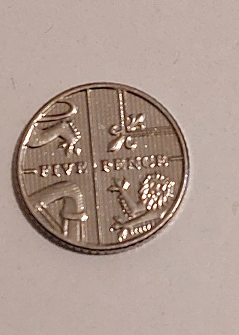 2014 Great Britain Kraliçe Elizabeth 5 pench madeni para - Görsel 2