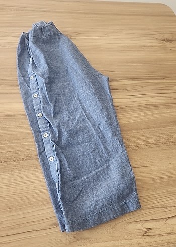 Düğmeli Gri Mavi çocuk Pantolonu - Görsel 2