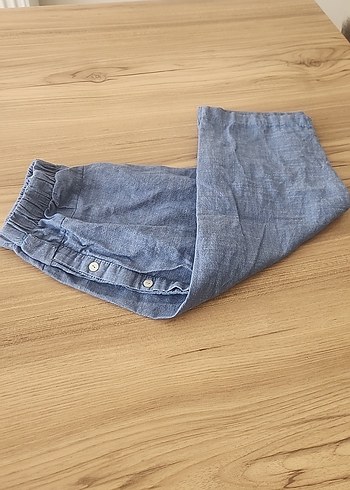 Düğmeli Gri Mavi çocuk Pantolonu - Görsel 3