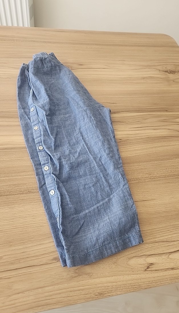 Düğmeli Gri Mavi çocuk Pantolonu - Görsel 2