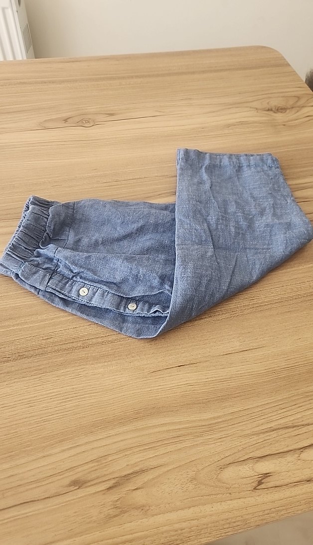 Düğmeli Gri Mavi çocuk Pantolonu - Görsel 3