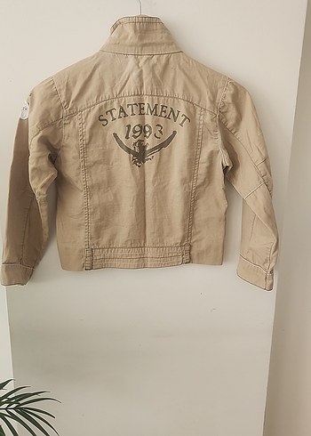 Bej fermuarlı Erkek Çocuk Keten Ceket - Görsel 6