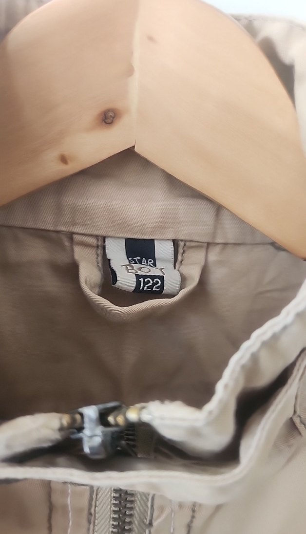 Bej fermuarlı Erkek Çocuk Keten Ceket - Görsel 3