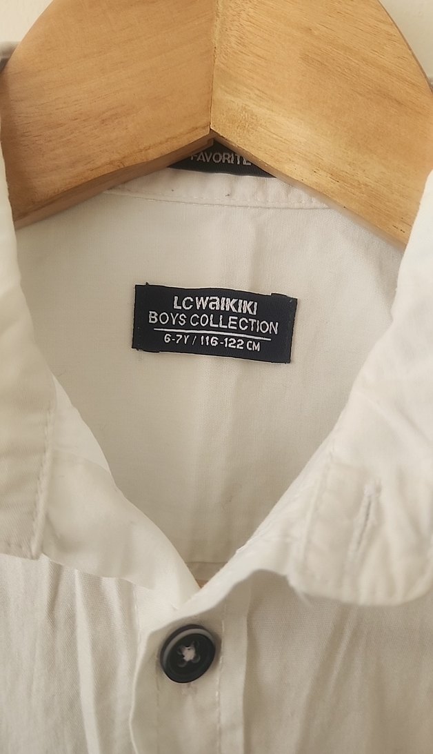 Erkek Çocuk Beyaz Kısa Kollu Gömlek - Görsel 3