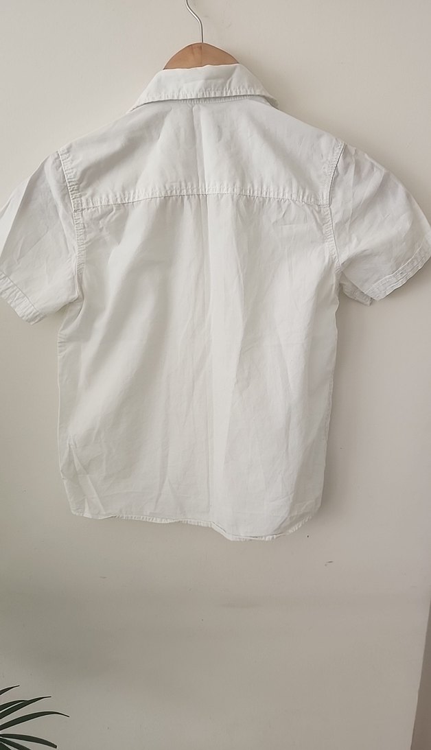 Erkek Çocuk Beyaz Kısa Kollu Gömlek - Görsel 5