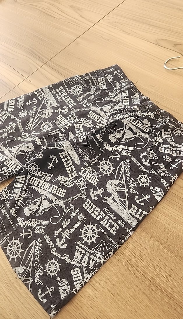 Baskılı Gri Erkek Çocuk Kemerli Şort - Görsel 2