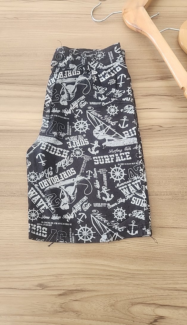 Baskılı Gri Erkek Çocuk Kemerli Şort - Görsel 4